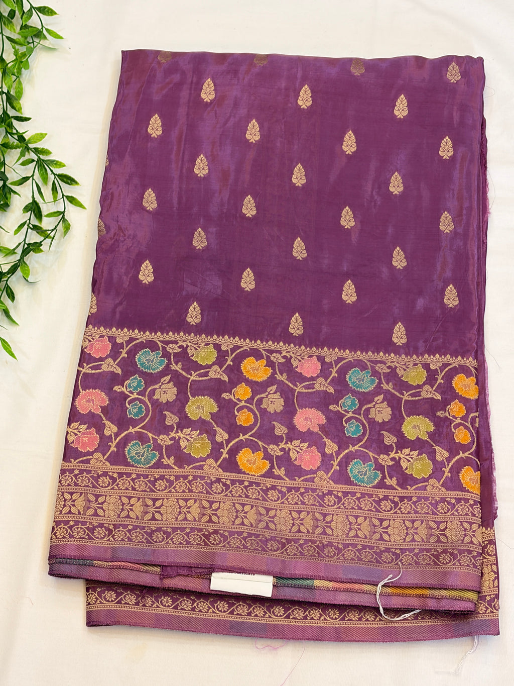 Royal Purple Floral Zari Weaving Saree