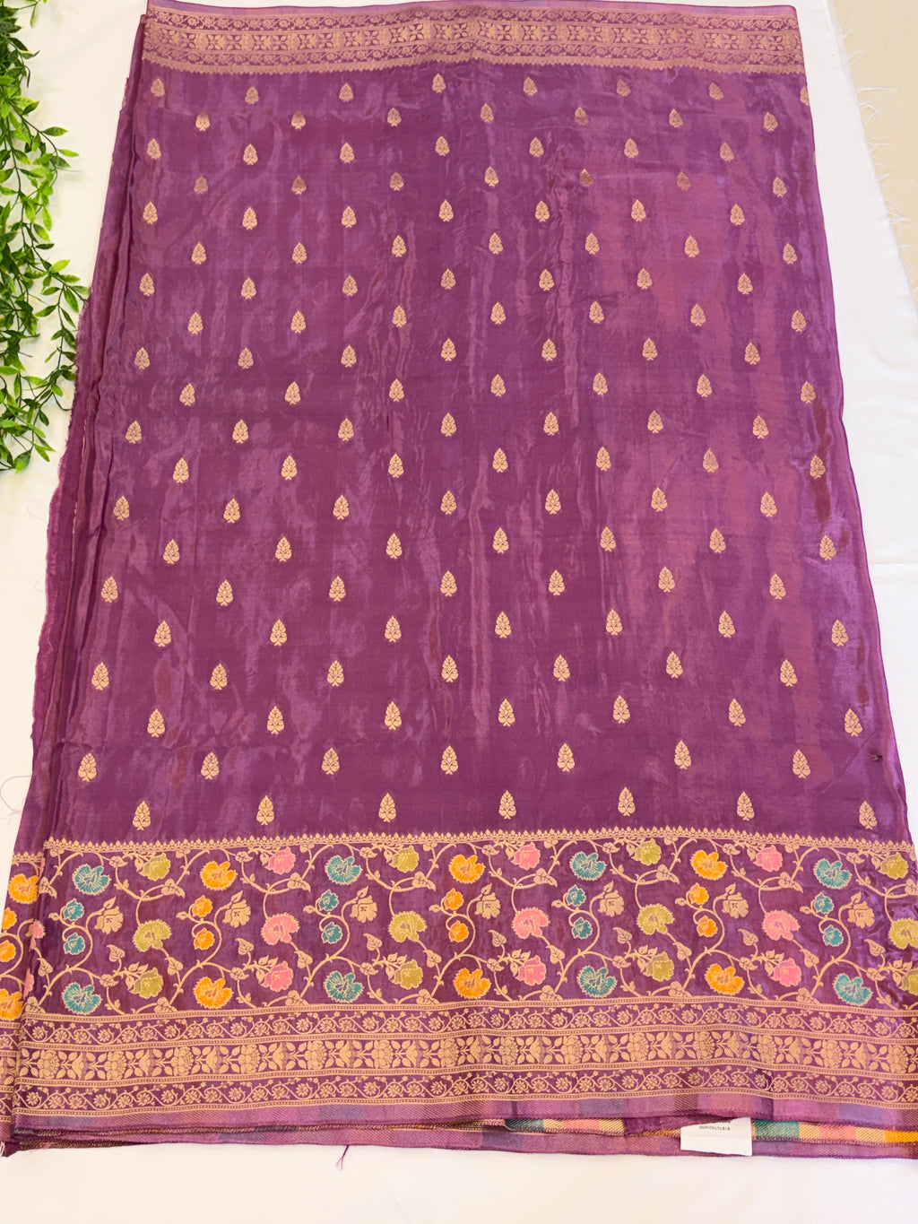 Royal Purple Floral Zari Weaving Saree