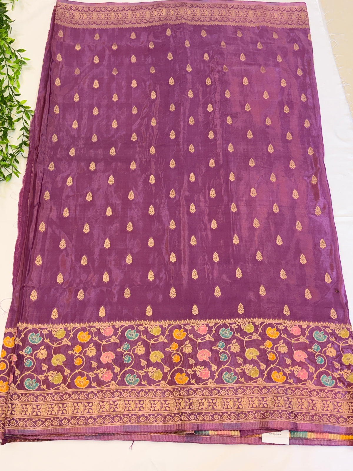 Royal Purple Floral Zari Weaving Saree