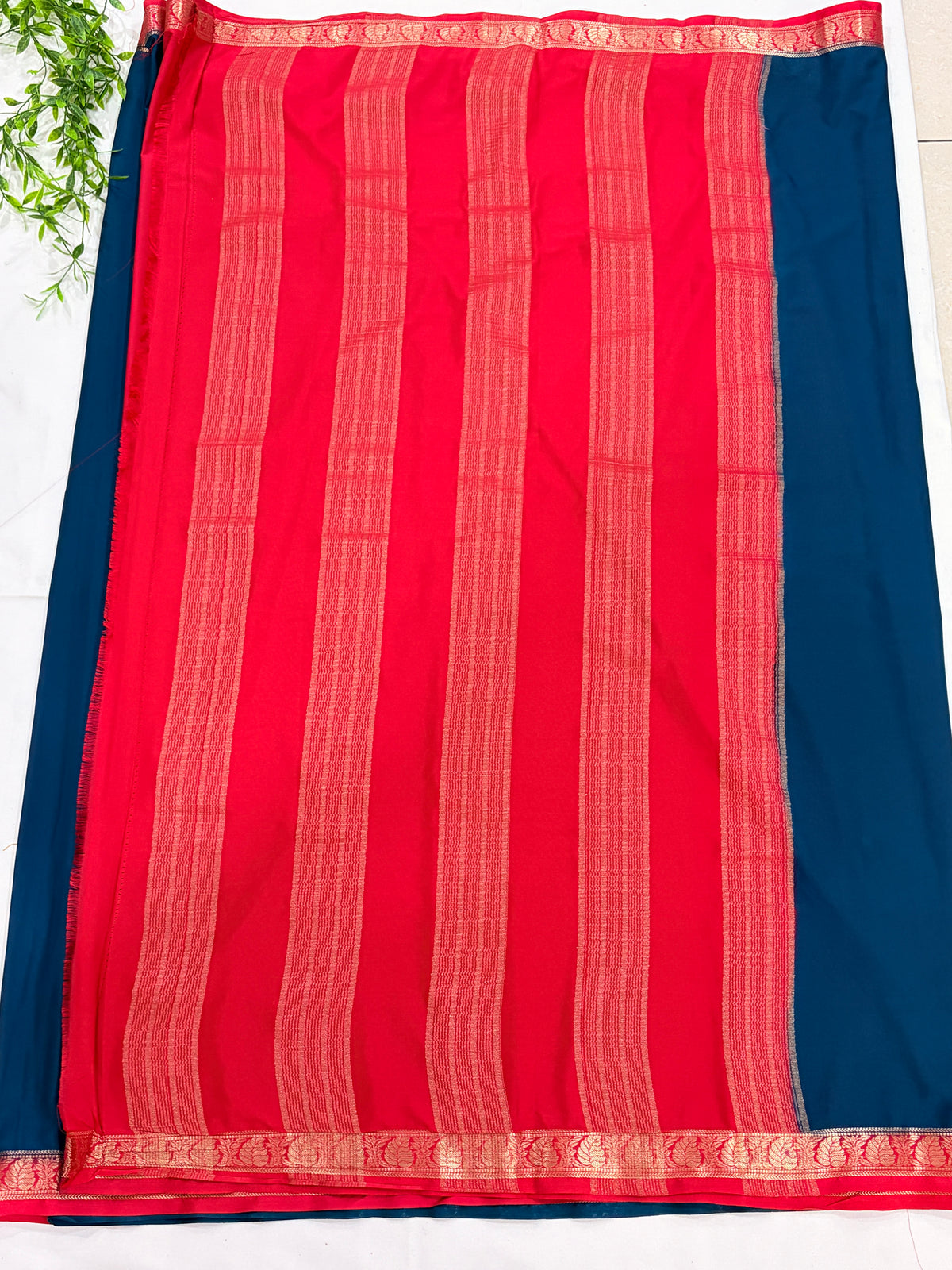 Navy Blue soft crepe Silk Saree