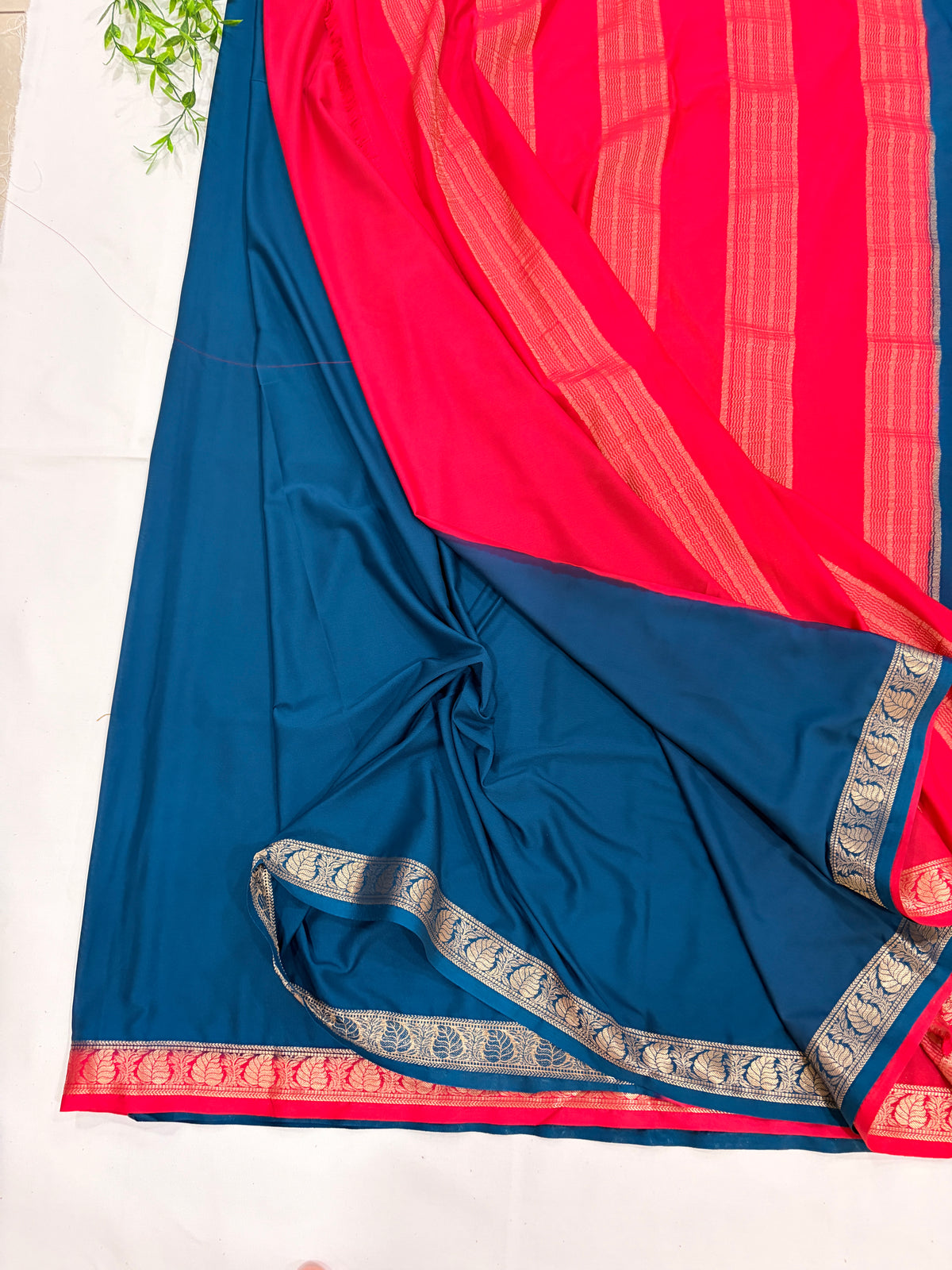 Navy Blue soft crepe Silk Saree