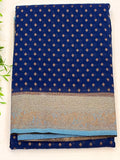 Royal Blue Semi khaddi Georgette Saree