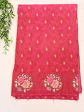 Pink Crepe Saree with embroidered Roses