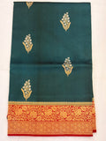 Teal Green Pure Banarasi Raw Mango Silk Saree with Sona Roopa Butti's