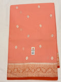 Peach Banarasi Pure Khaddi Chiffon Saree