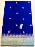 Royal Blue Banarasi Pure Khaddi Chiffon Saree