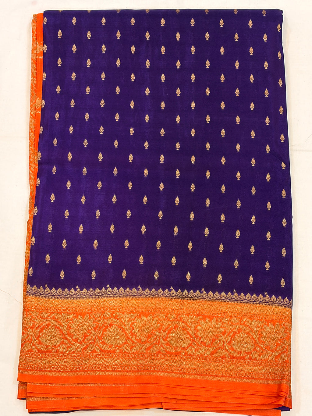 Deep Purple Banarasi Crepe Georgette Saree