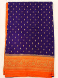 Deep Purple Banarasi Crepe Georgette Saree