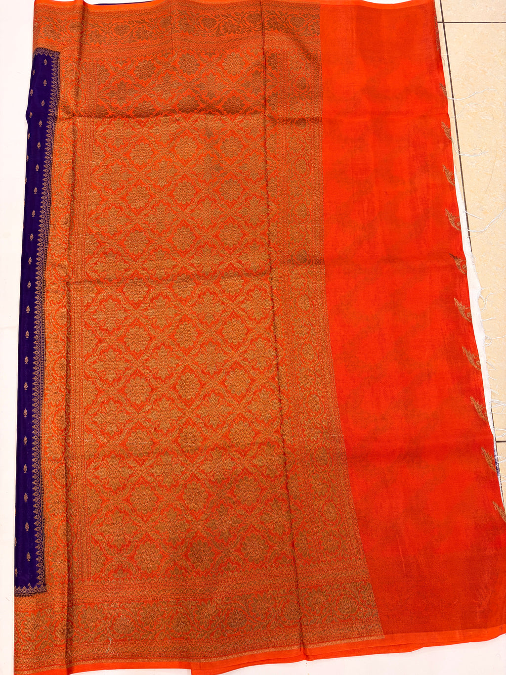 Deep Purple Banarasi Crepe Georgette Saree