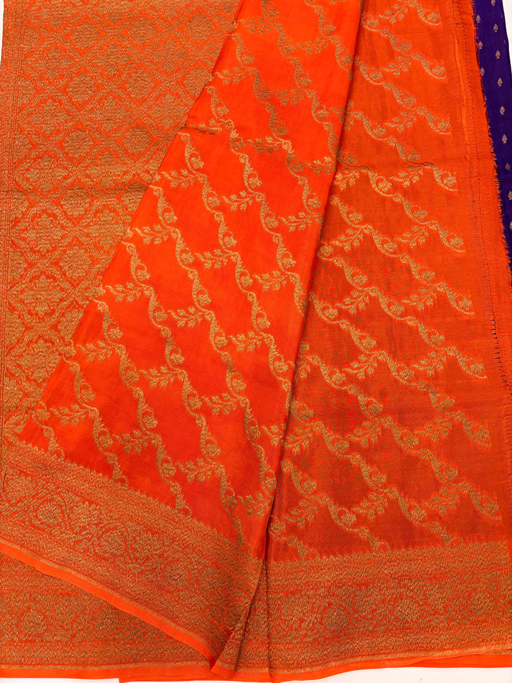 Deep Purple Banarasi Crepe Georgette Saree