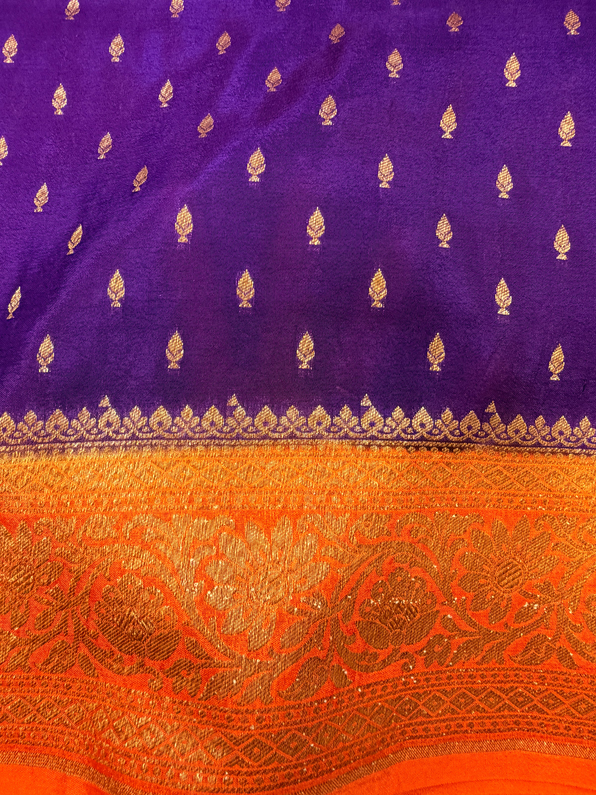 Deep Purple Banarasi Crepe Georgette Saree