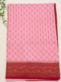 Pink Banarasi Crepe Georgette Saree with Maroon Border